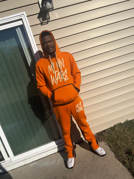 Signature Unisex Stacked Hoodie Set (Orange)