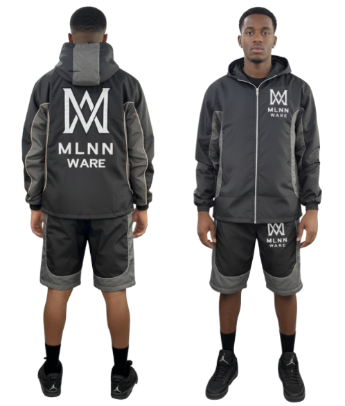(PRE ORDER) Luxury Signature Windbreaker Set (Black)
