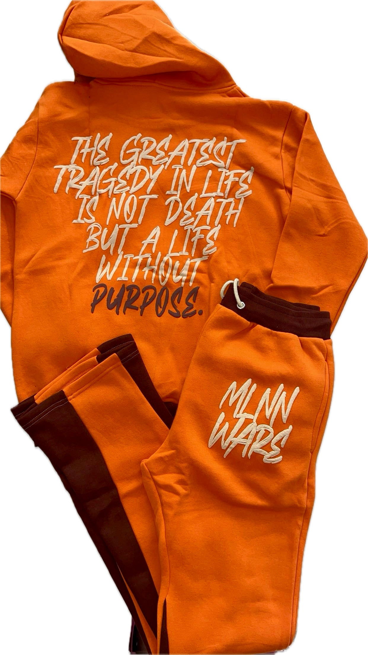 Signature Unisex Stacked Hoodie Set (Orange)